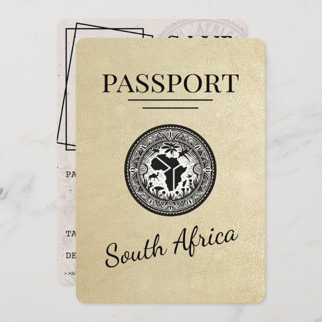 Champagne South Africa Passport Save The Date (Front/Back)