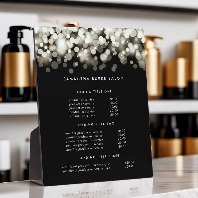 Champagne Spark | Pricing & Services Display Plaque (Creator Uploaded)