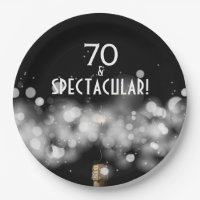 Champagne & Sparkler 70 & Spectacular Paper Plates