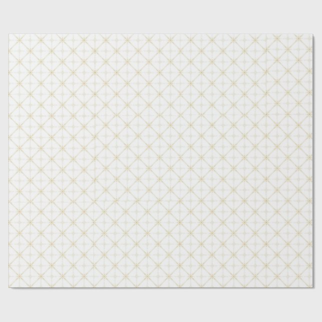 Champagne Starburst Diamond Pattern Wrapping Paper (Flat)