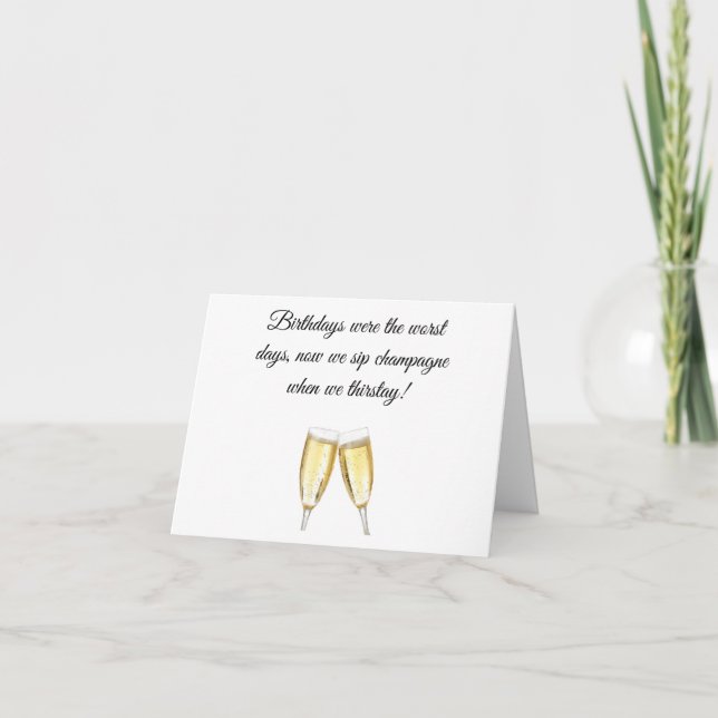 Champagne Taste Birthday Card (Front)
