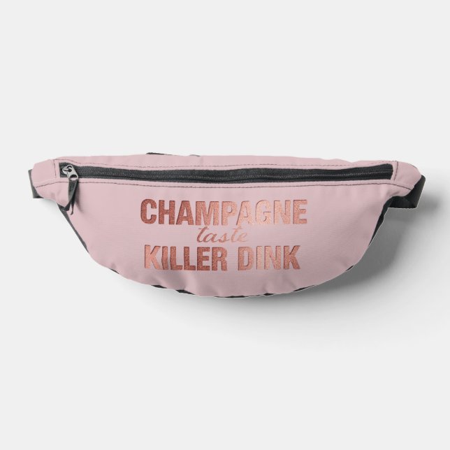 Champagne Taste Killer Dink - Rose Gold Pickleball Fanny Pack (Lay Down)