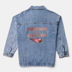Champagne Taste Killer Dink Rose Pink Pickleball Denim Jacket