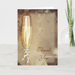 Champagne Thank You Card