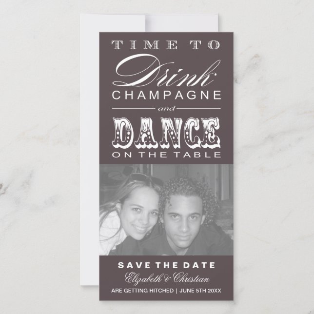 Champagne Theatre Bill SAVE THE DATE Photo Card (Front)