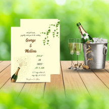 Champagne themed wedding invitation