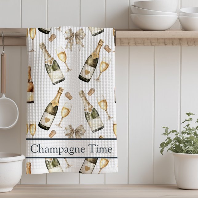 Champagne Time Prosecco Lover   Kitchen Towel (Champagne Time Kitchen Towel)