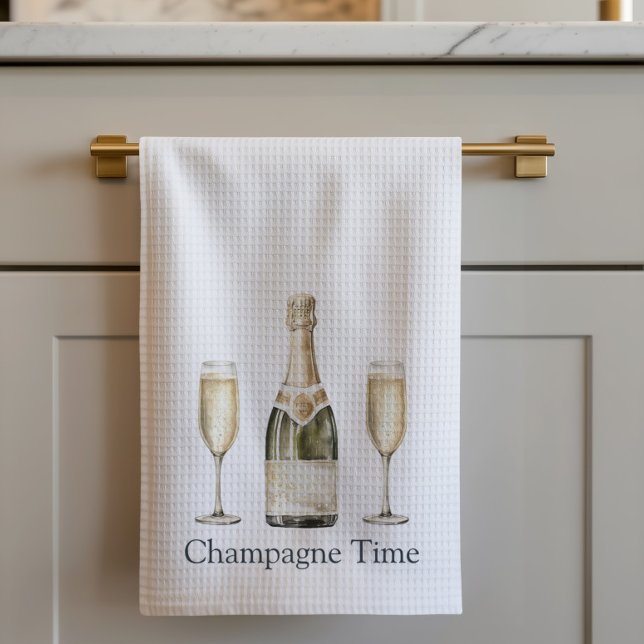 Champagne Time Prosecco Lover   Kitchen Towel (Champagne Flutes Kitchen Towel)
