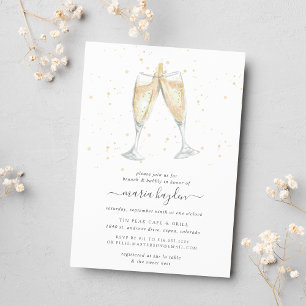 Champagne Toast   Brunch & Bubbly Bridal Shower Invitation
