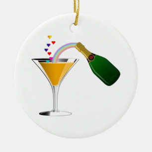 Champagne Toast Ceramic Ornament