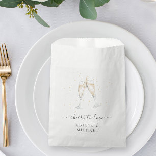 Champagne Toast "Cheers to Love" Personalized Favour Bag