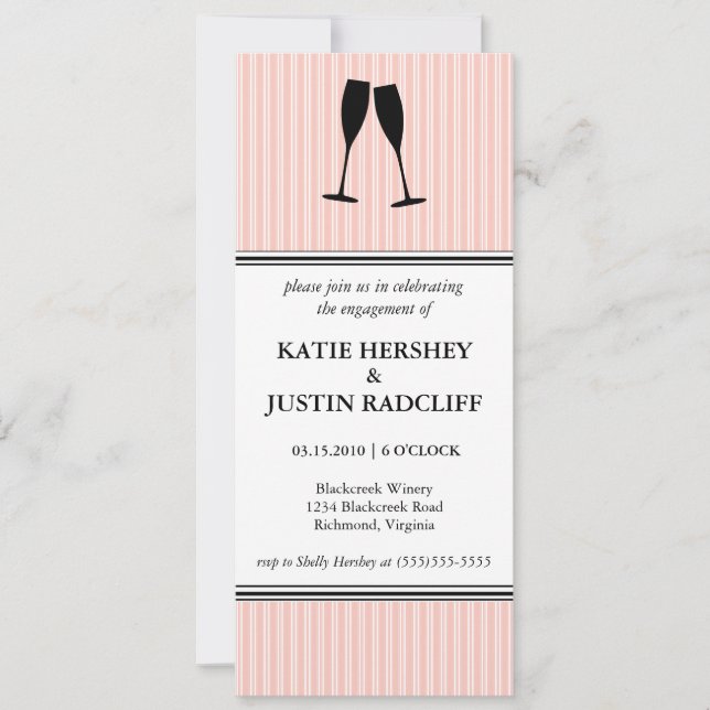 Champagne Toast Engagement Party Invitation (Front)