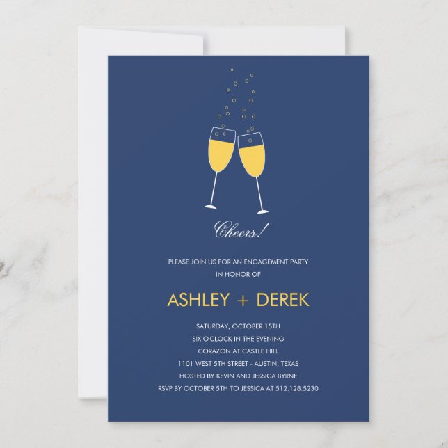 Champagne Toast Engagement Party Invitation (Front)