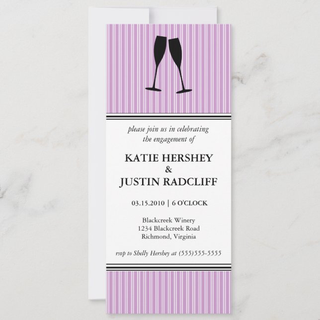 Champagne Toast Engagement Party Invitation (Front)