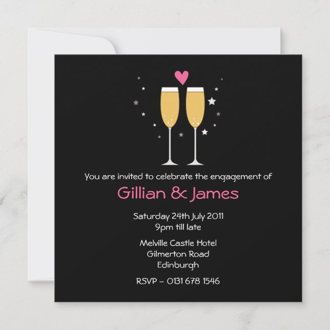 Champagne Toast Engagement Party Invitation2 Invitation (Front)