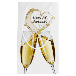 Champagne Toast for 30th Anniversary   Small Gift Bag