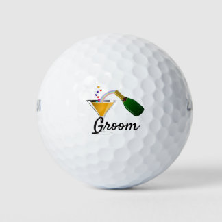 Champagne Toast Groom   Golf Balls