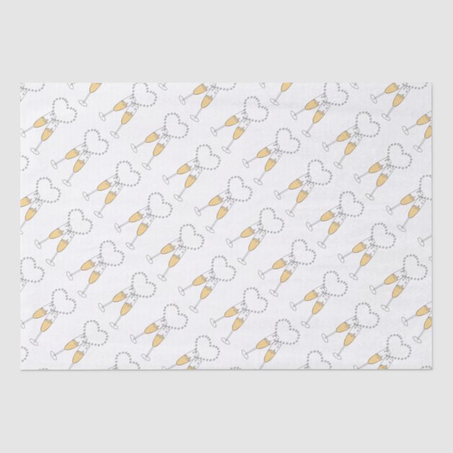 Champagne Toast Heart Tissue Paper (Front)