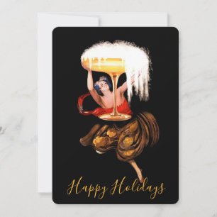 Champagne Toast Holiday Flat Card
