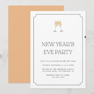 Champagne Toast Nouvel An Soirée Invitation