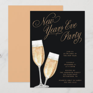 Champagne Toast Nouvel An Soirée Invitation