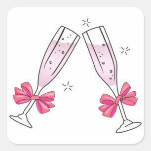 Champagne Toast Square Sticker