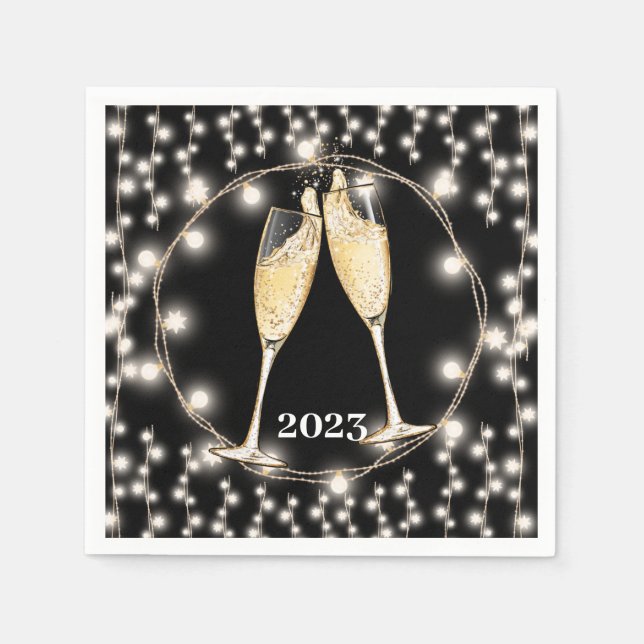 Champagne Toast String Lights Classic Napkin (Front)