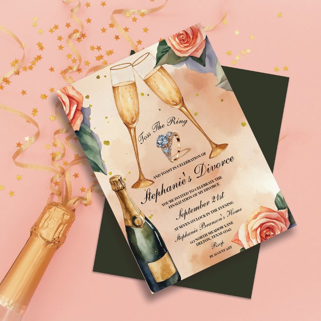 Champagne Toast to New Beginnings: A Divorce Party Invitation (Creator Uploaded)