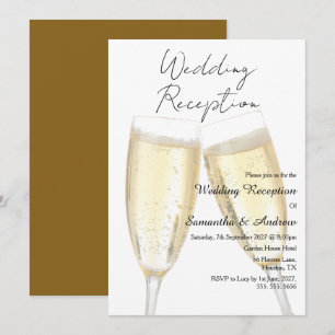 Champagne Toast Wedding Reception Invitation