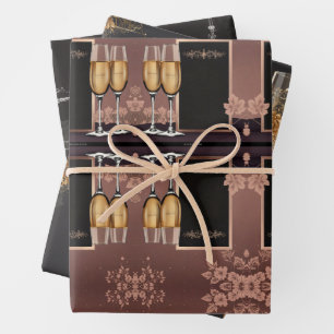Champagne Toast Wedding Wrapping Paper