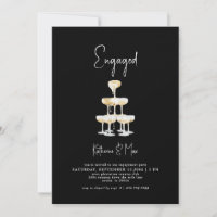 Champagne Tower Black Engagement Party