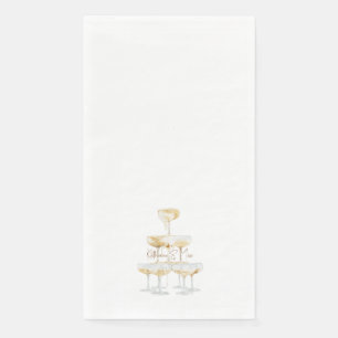 Champagne Tower Custom Names Wedding II Napkin