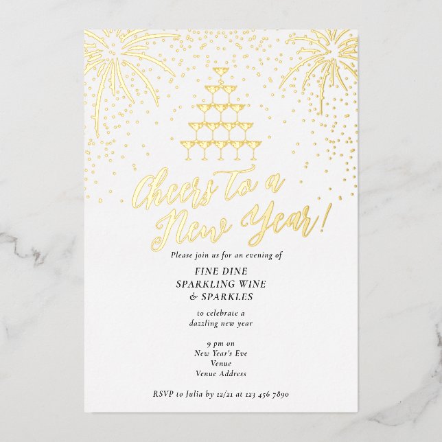 Champagne Tower New Years Eve Dinner Cocktail Bash (Front)