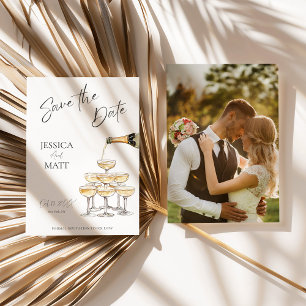 Champagne Tower Save The Date