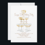 Champagne Tower Surprise 30th Birthday Party Invitation<br><div class="desc">Champagne tower.  Gold text.  Invitation.  Surprise 30th Birthday Party invitation.</div>