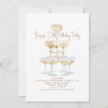 Champagne Tower Surprise 30th Birthday Party Invitation<br><div class="desc">Champagne tower.  Gold text.  Invitation.  Surprise 30th Birthday Party invitation.</div>