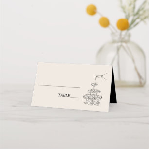 Champagne Tower Wedding Place Setting Card