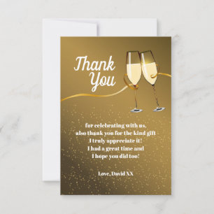 Champagne, vin, adulte, carte de remerciements