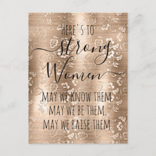 Champagne Vine Floral Art Strong Women Postcard