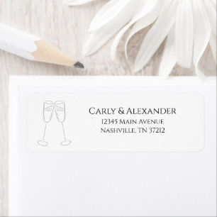 Champagne Wedding Engagement Return Address Labels