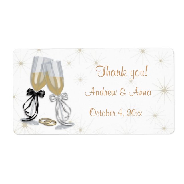 Champagne Wedding Label (Front)