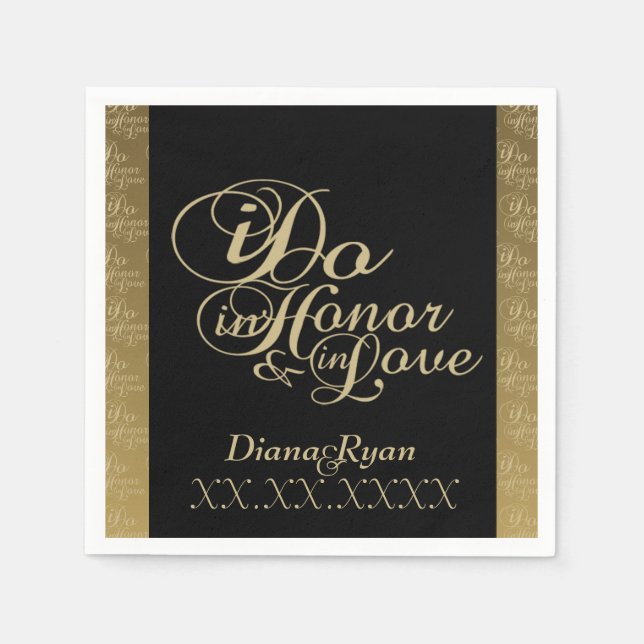 Champagne wedding Napkins (Front)