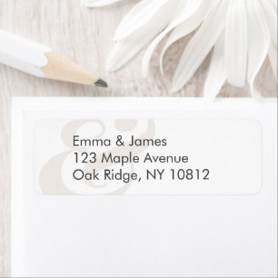 Champagne Wedding Return Address Label Centred