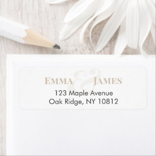 Champagne Wedding Return Address Label   Names