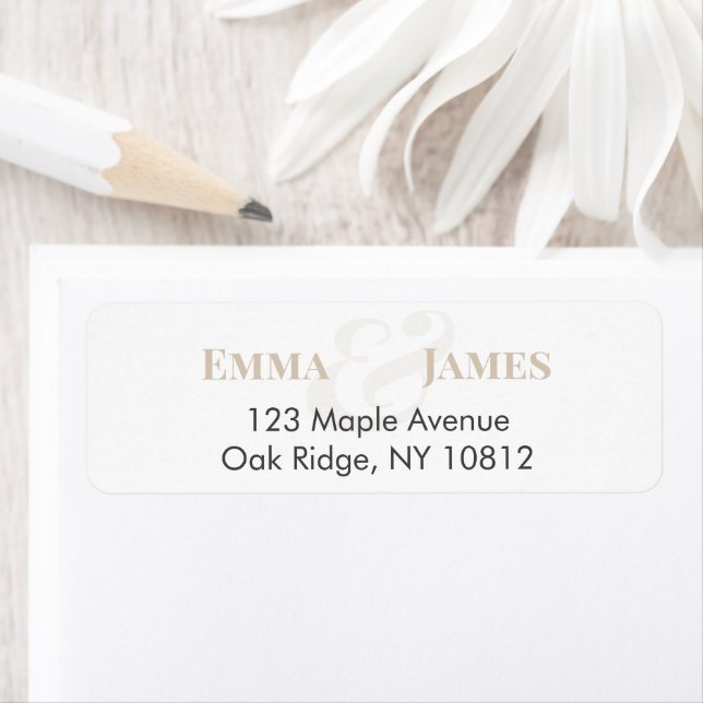 Champagne Wedding Return Address Label | Names (Insitu)