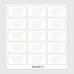 Champagne Wedding RSVP Return Address Labels