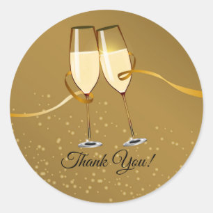Champagne,  wine, adult party, thank you stickers