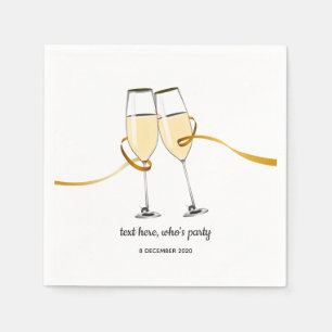 Champagne, wine, whimsical, Cocktail Paper Napkins