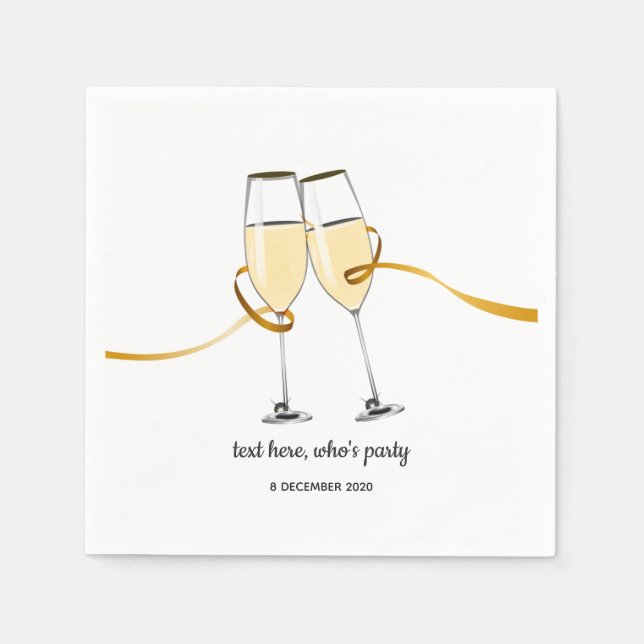 Champagne, wine, whimsical, Cocktail Paper Napkins (Front)