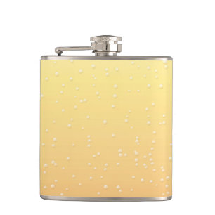 Champagne with Tiny Bubbles Background Art Hip Flask